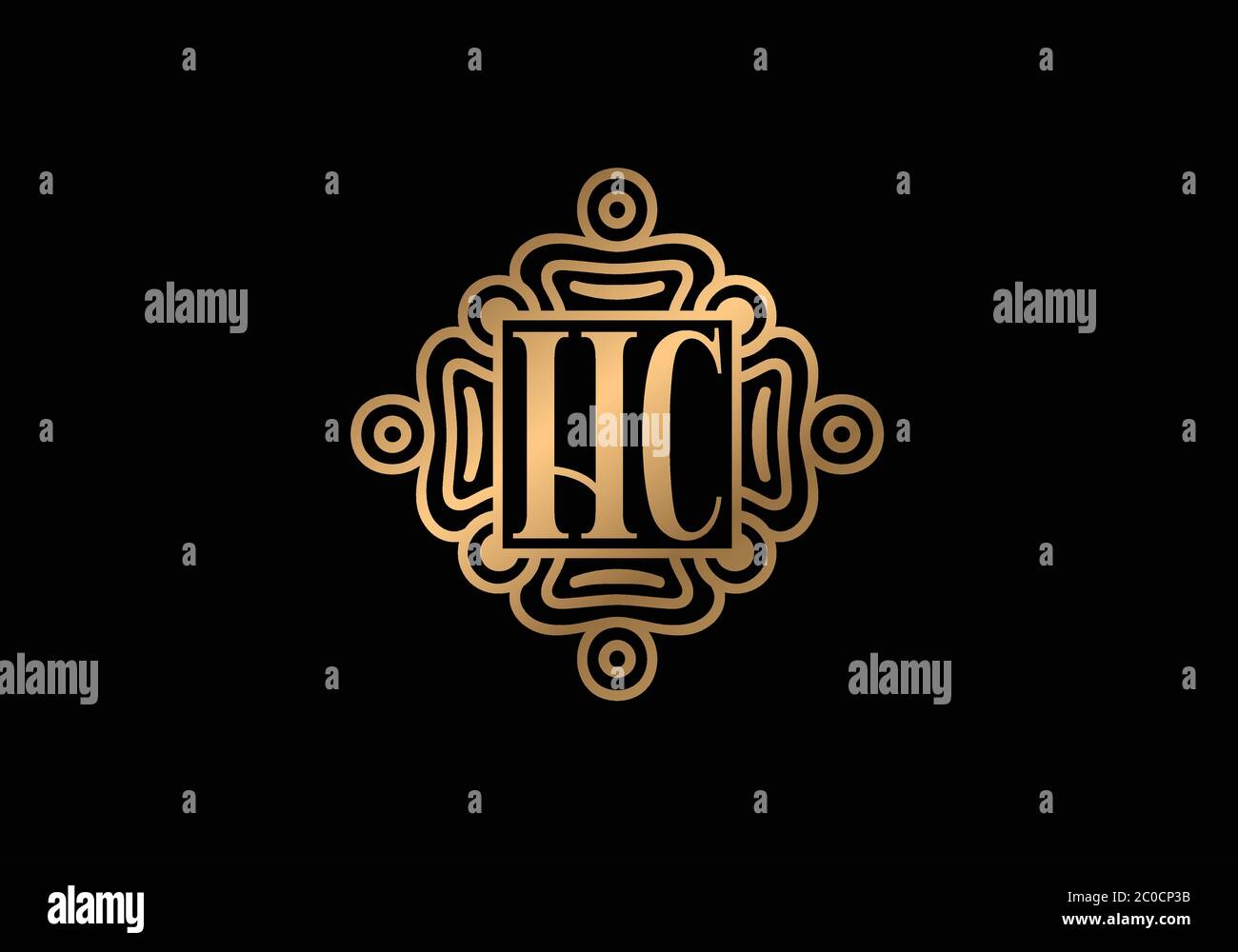 Initial Monogram Letter H C Logo Design Vector Template. HC Letter Logo ...