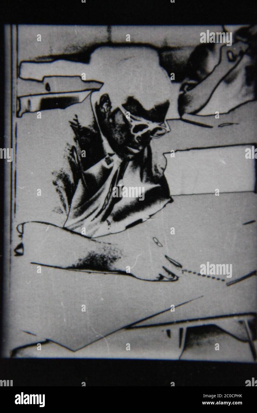 Fine 70s vintage black and white extreme photography of a smart ...