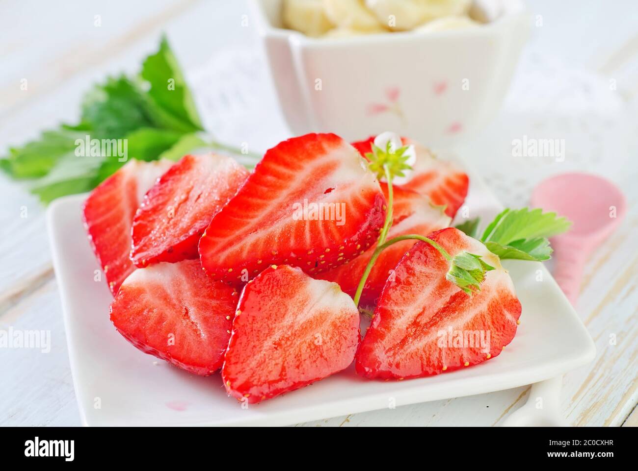 banana and strawberry Stock Photo - Alamy