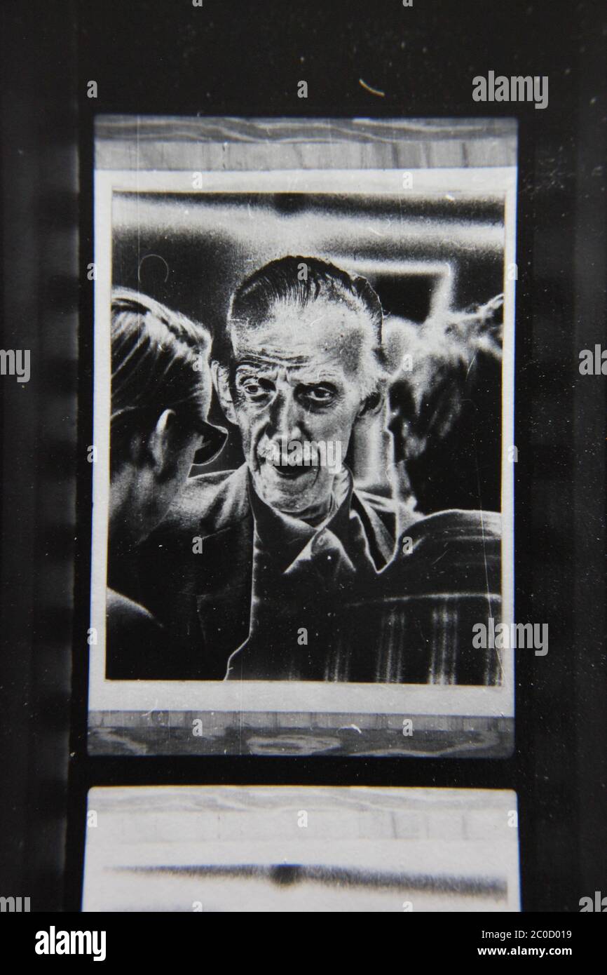 Fine 1970s vintage black and white photography of a man in a dream like ...