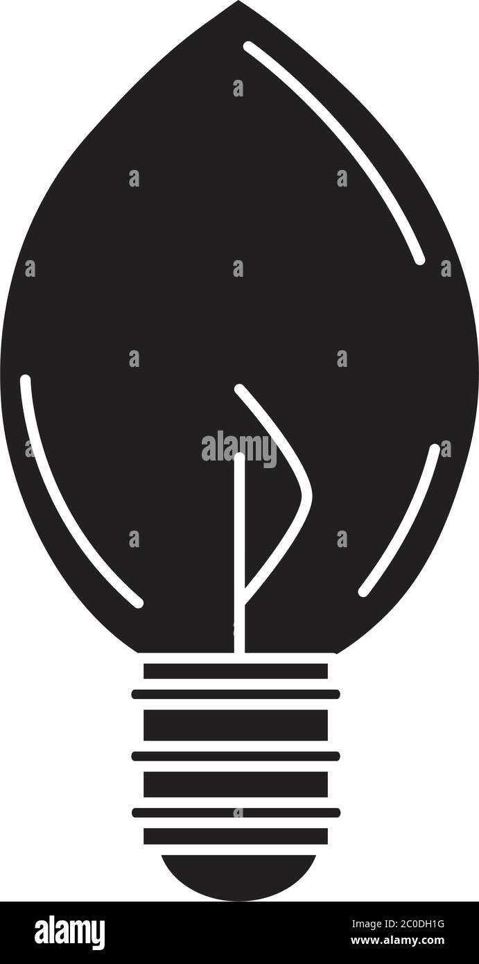 electric light bulb, eco idea metaphor, isolated icon silhouette style vector illustration Stock Vector