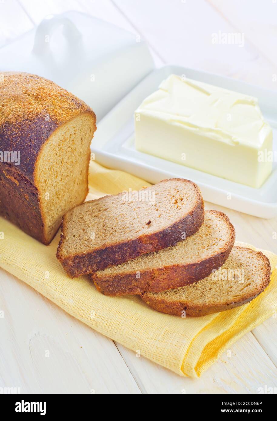 butter and bread Stock Photo Alamy