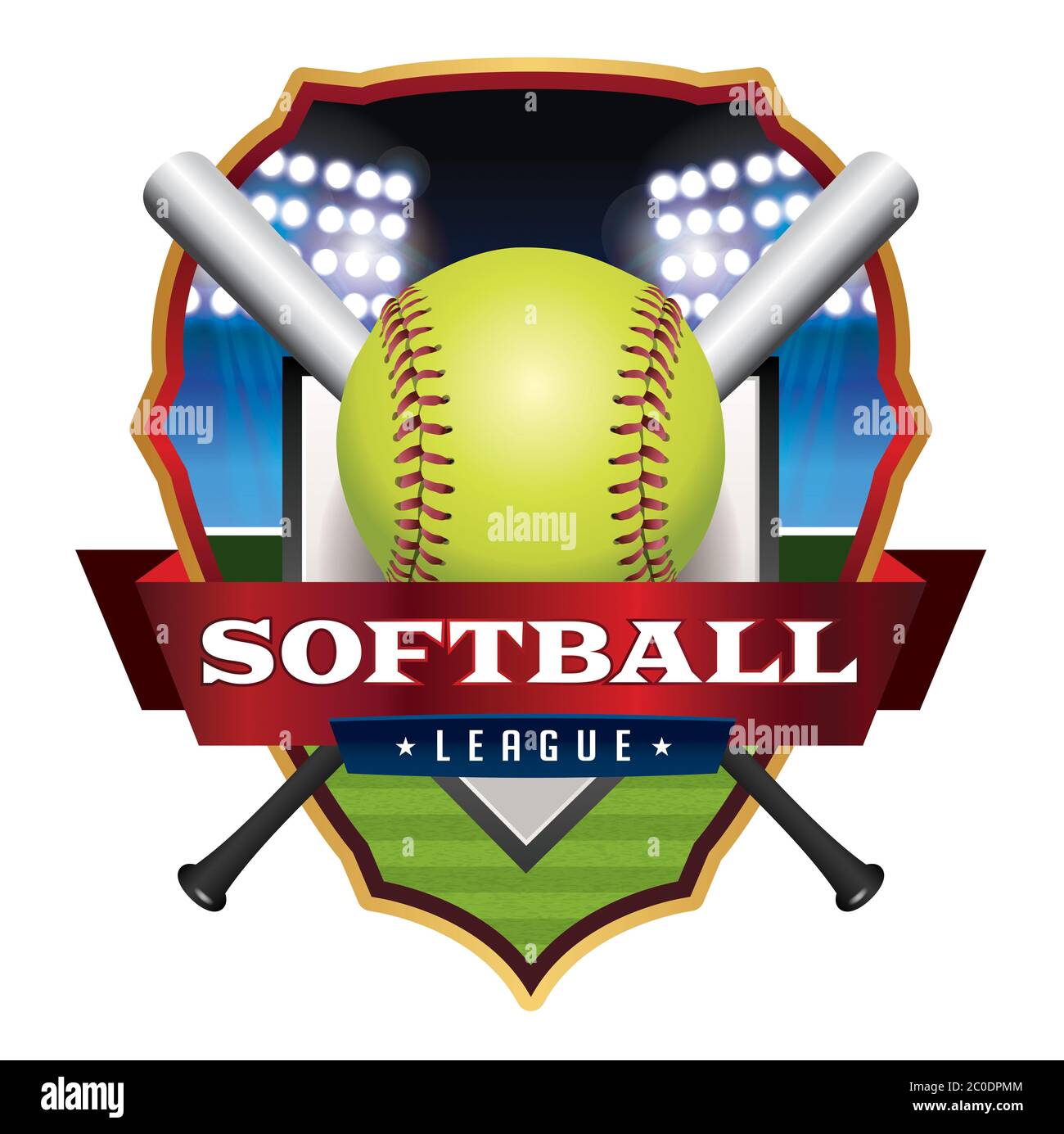 Softball field illustration Cut Out Stock Images & Pictures Alamy