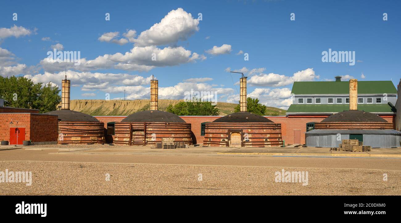 Medicine Hat, Alberta, Canada June 10, 2020 Four historic brick
