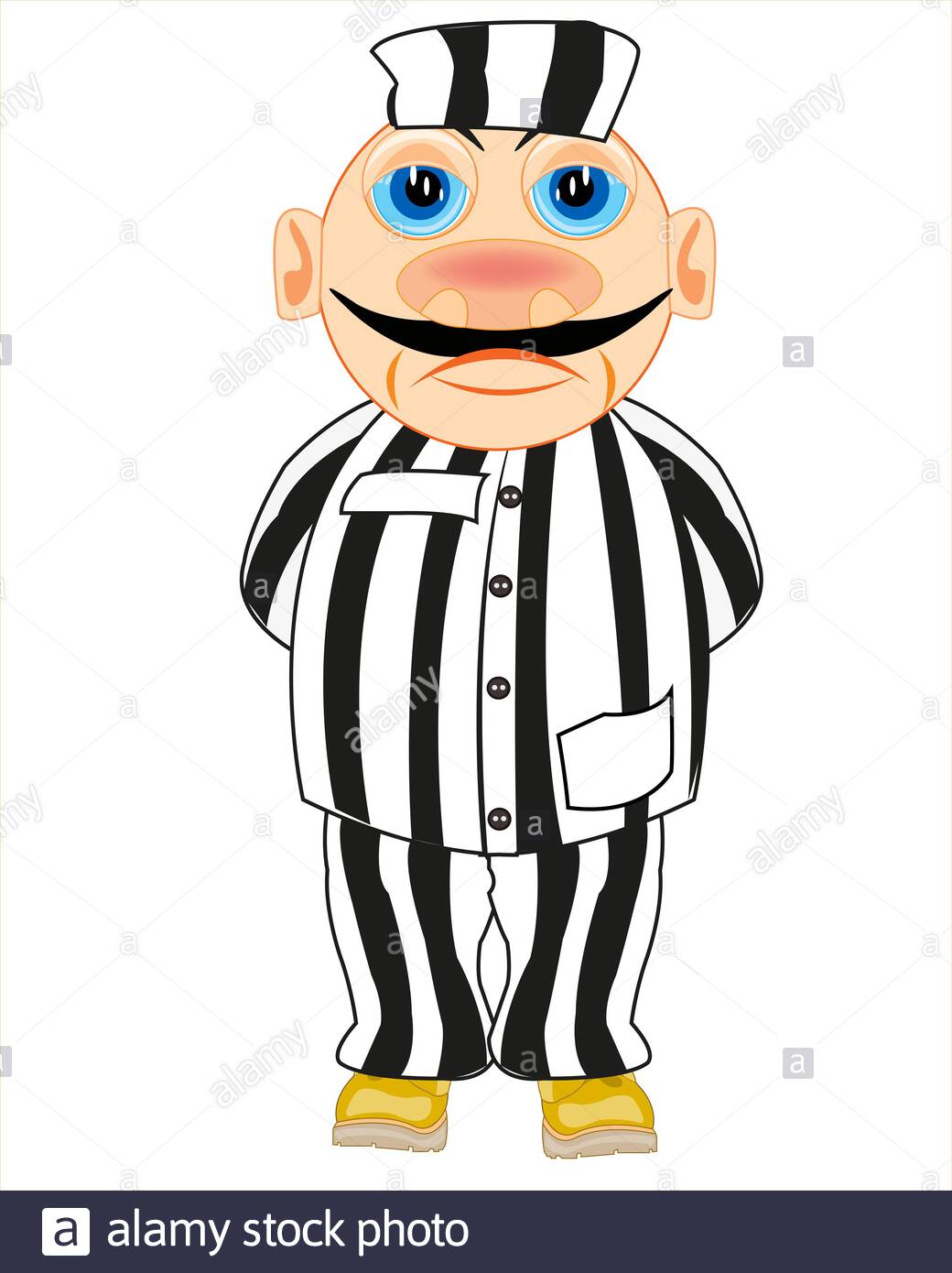Vector Illustration Of The Cartoon Men Prisoner In Striped Cloth Stock Photo Alamy