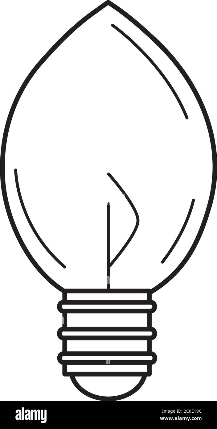 electric light bulb, eco idea metaphor, isolated icon line style vector illustration Stock Vector