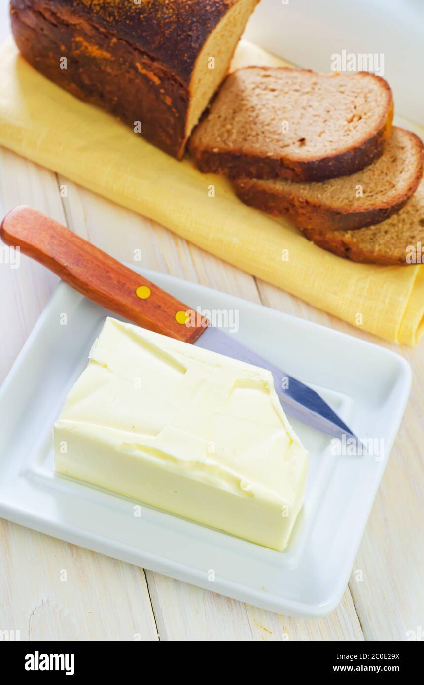 butter and bread Stock Photo Alamy