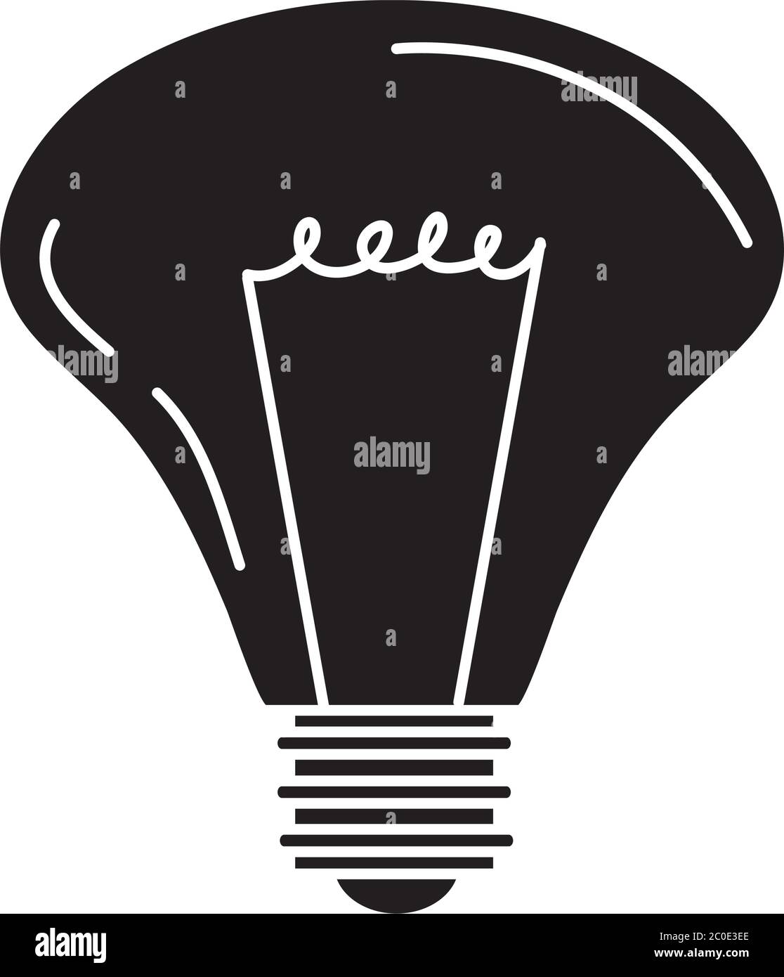 electric light bulb, eco idea metaphor, isolated icon silhouette style vector illustration Stock Vector