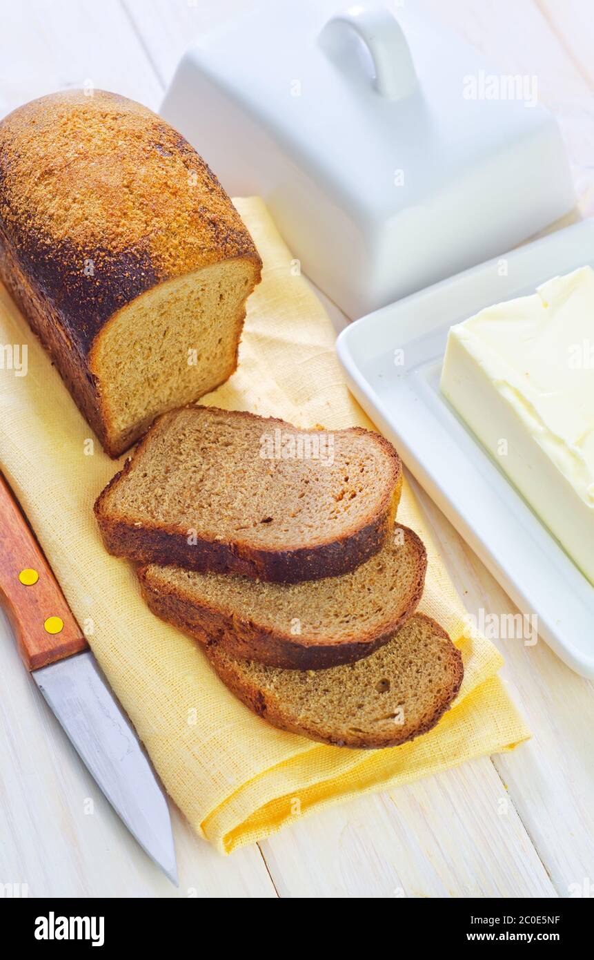 butter and bread Stock Photo Alamy