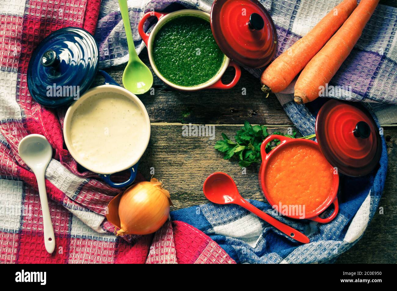 Healthy dinner, vegetable soup Stock Photo - Alamy