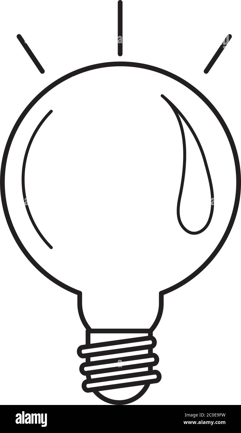 electric light bulb, eco idea metaphor, isolated icon line style vector illustration Stock Vector