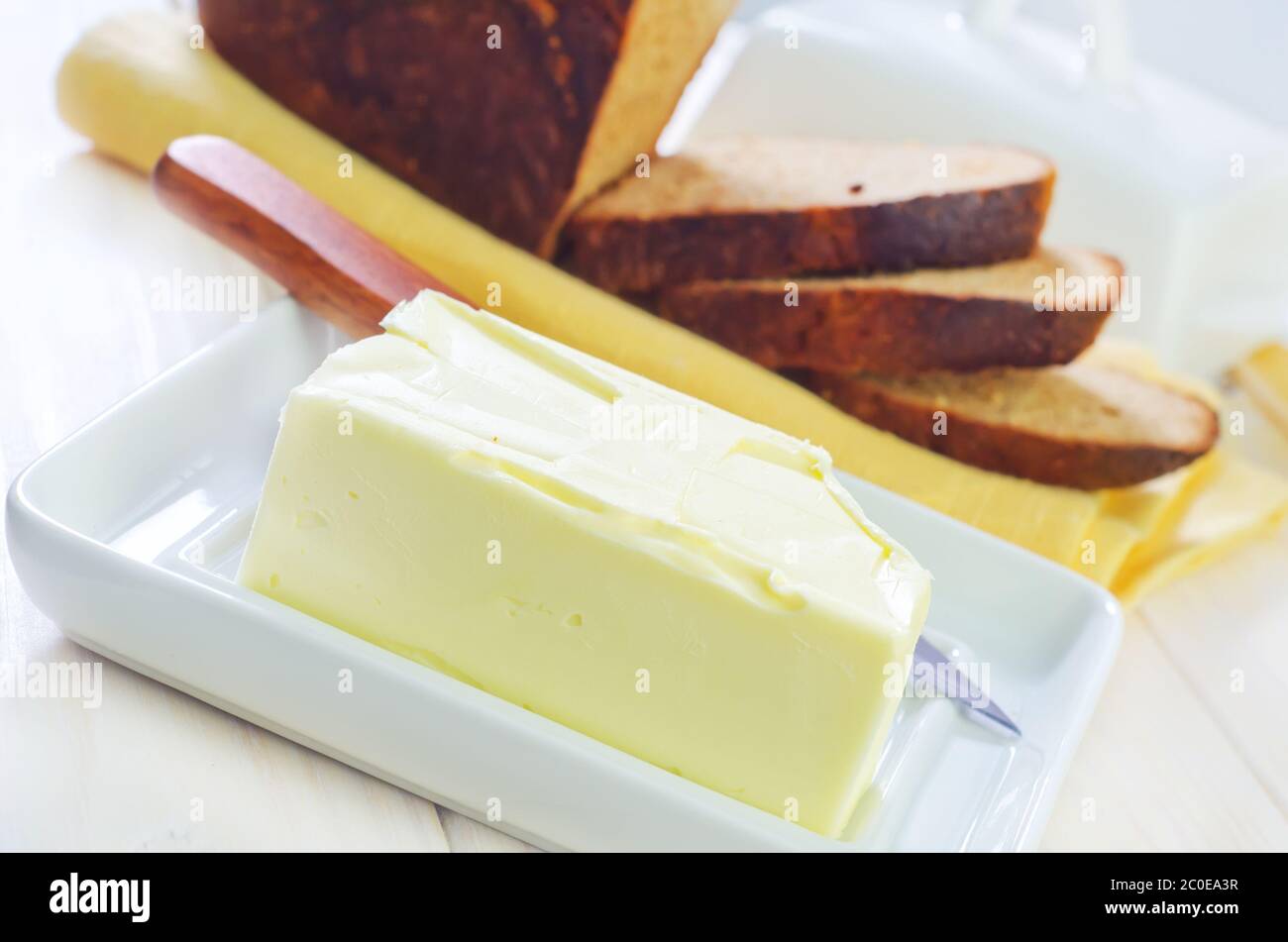 butter and bread Stock Photo Alamy