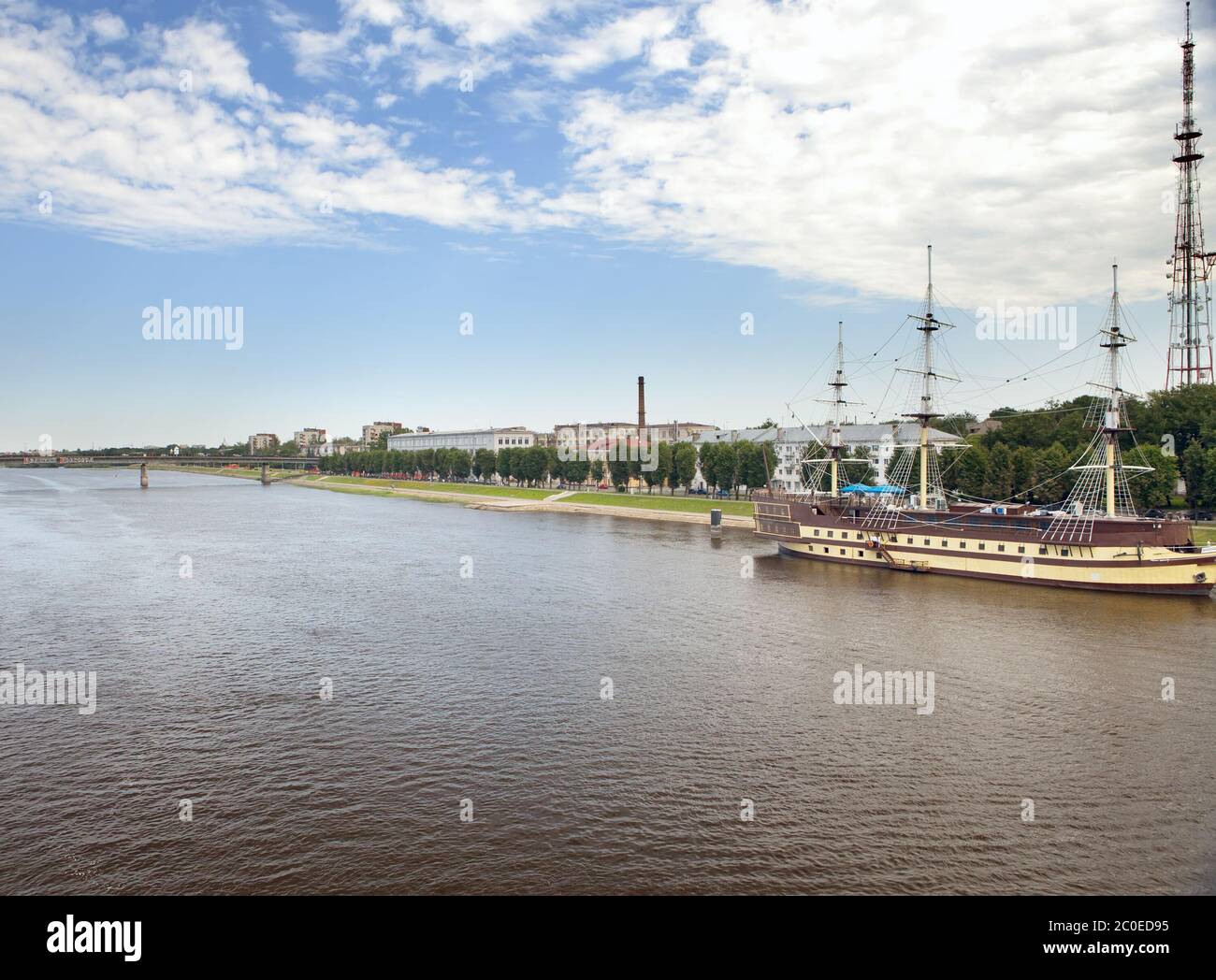 Great Novgorod - river Volkhov Stock Photo