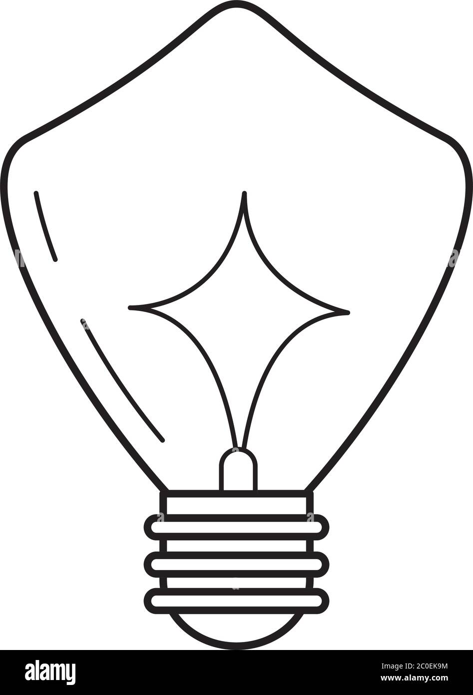 electric light bulb, eco idea metaphor, isolated icon line style vector illustration Stock Vector