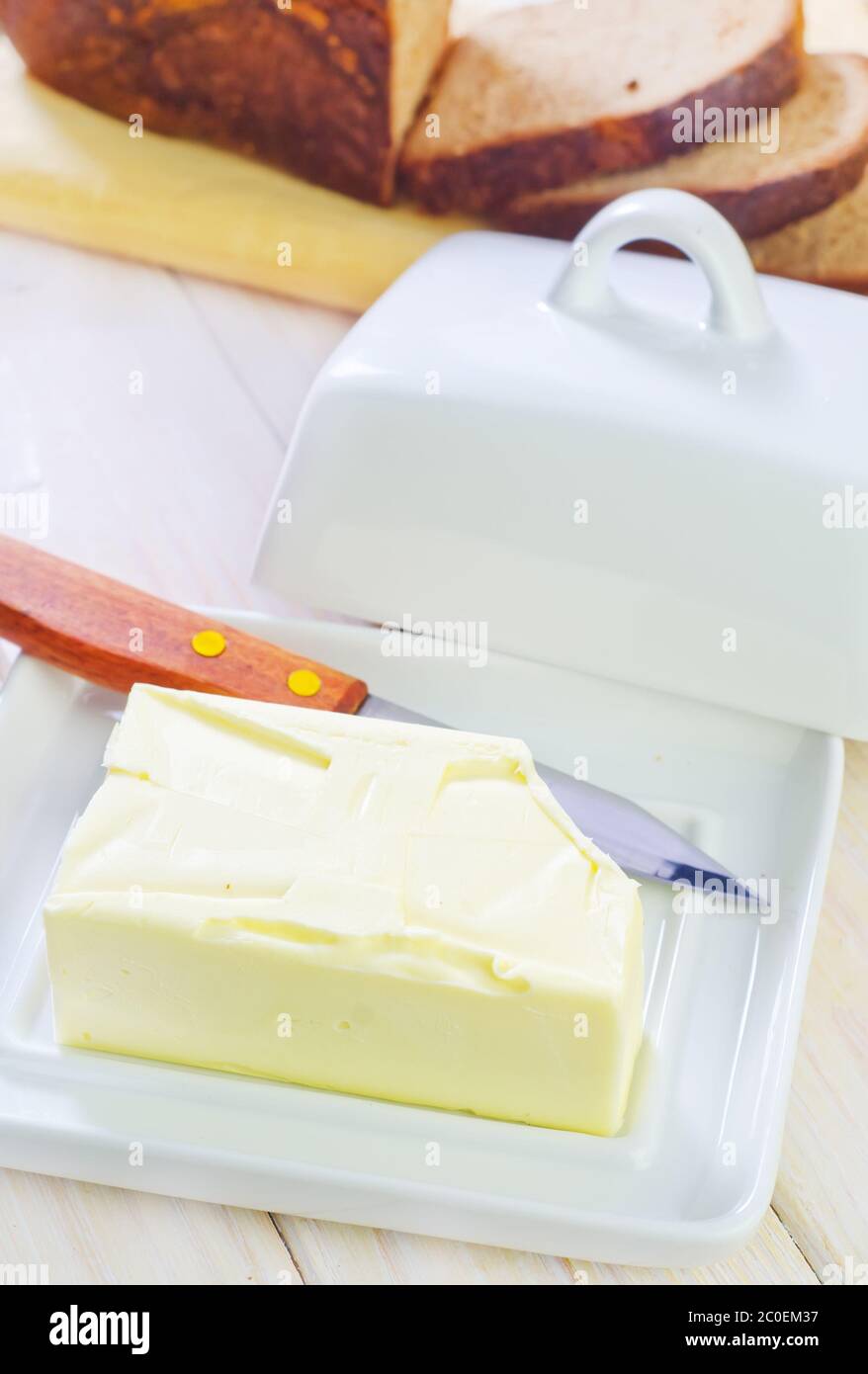 butter and bread Stock Photo Alamy