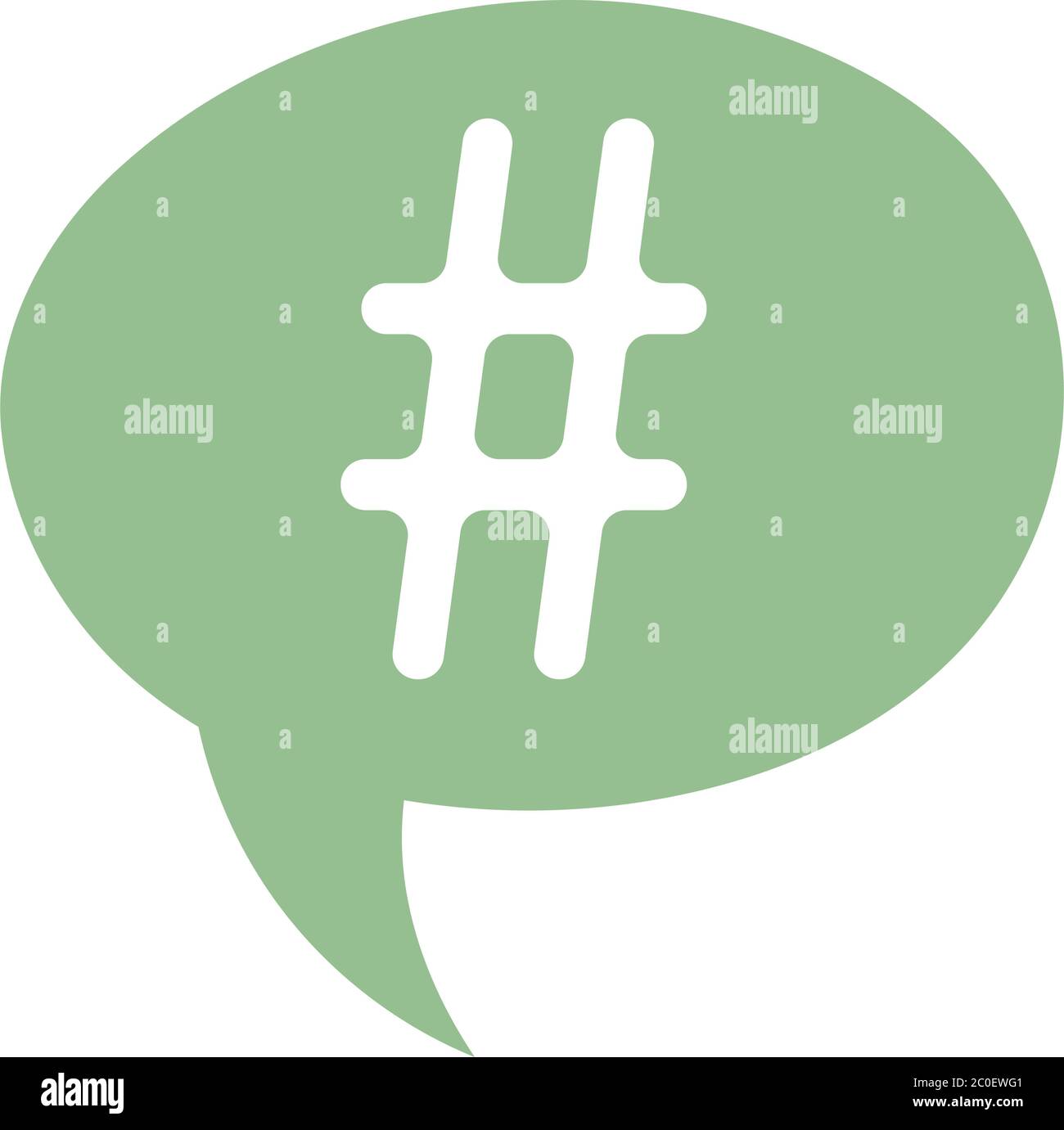 speech bubble hashtag social media isolated icon design white background vector illustration
