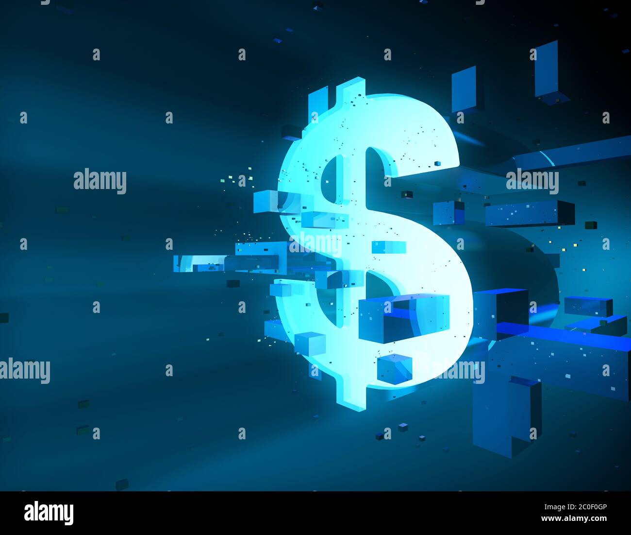 Electronic financial technology, dollar sign, program matrix Stock ...