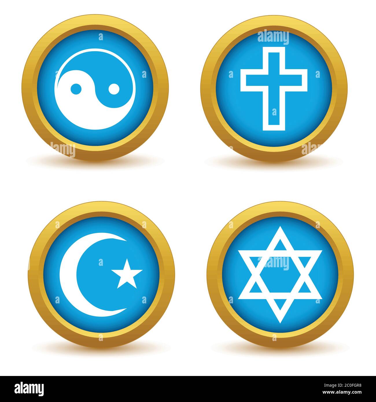 Religious symbols icon set Stock Photo
