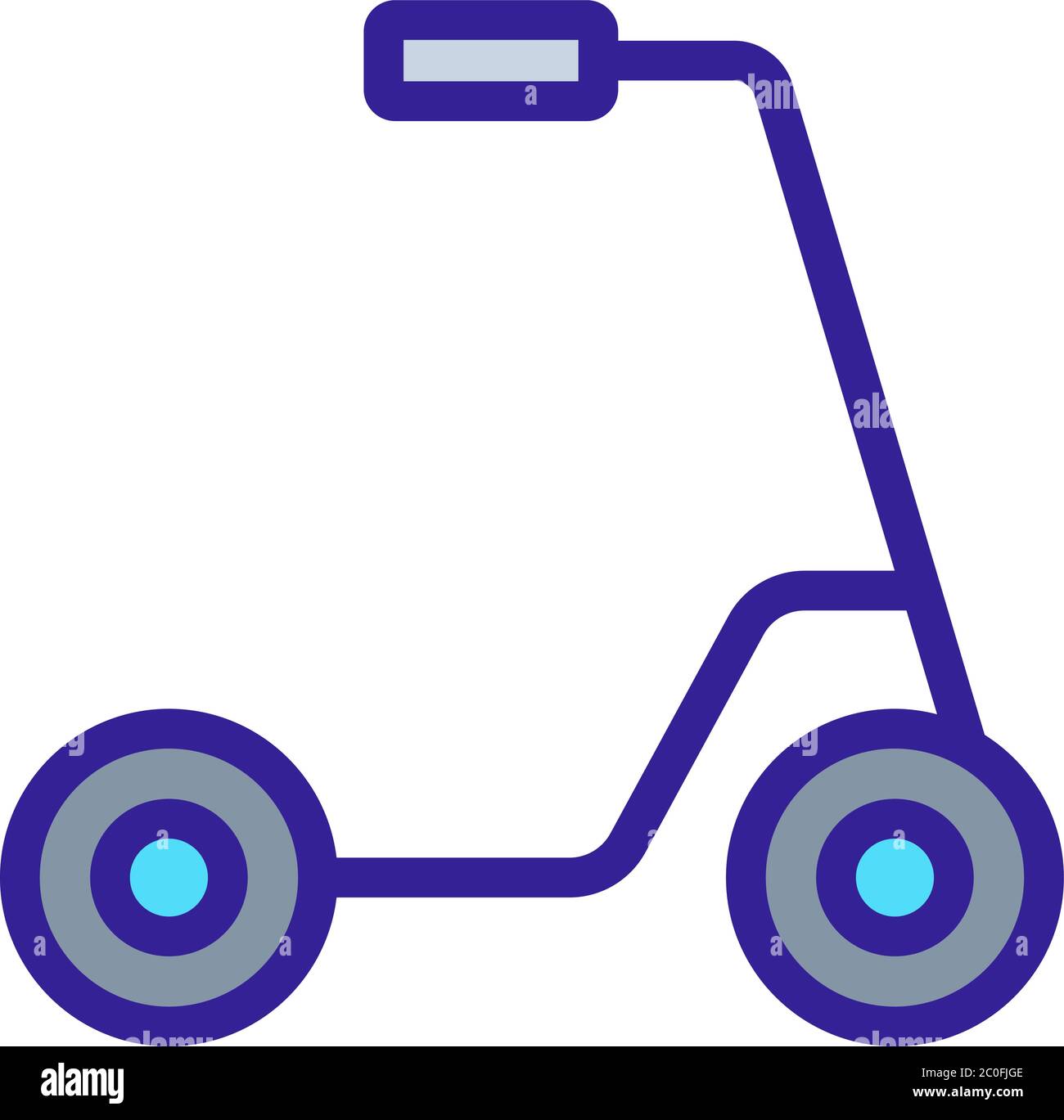 kick scooter city transport icon vector outline illustration Stock