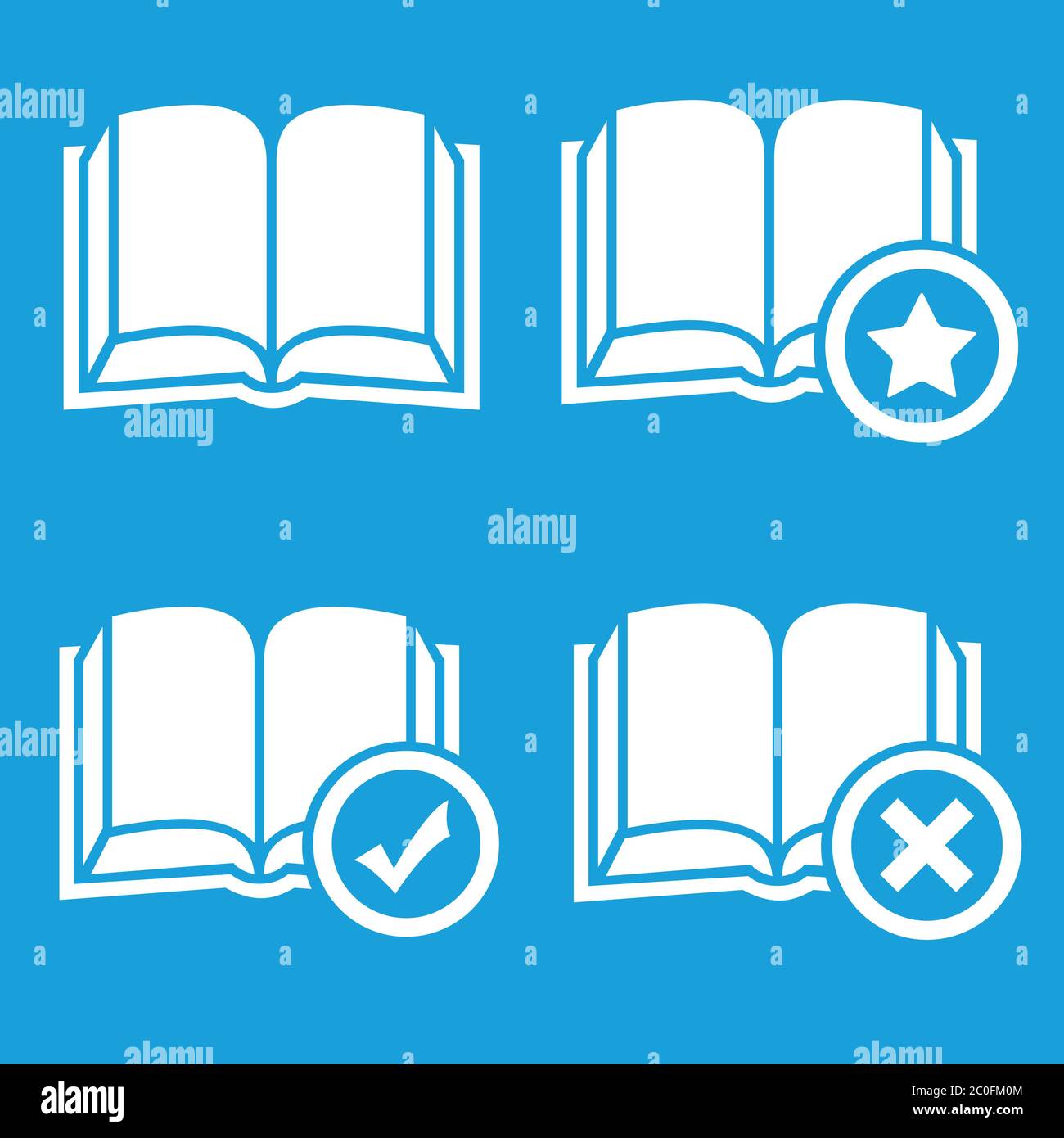 Books preferences icon set Stock Photo