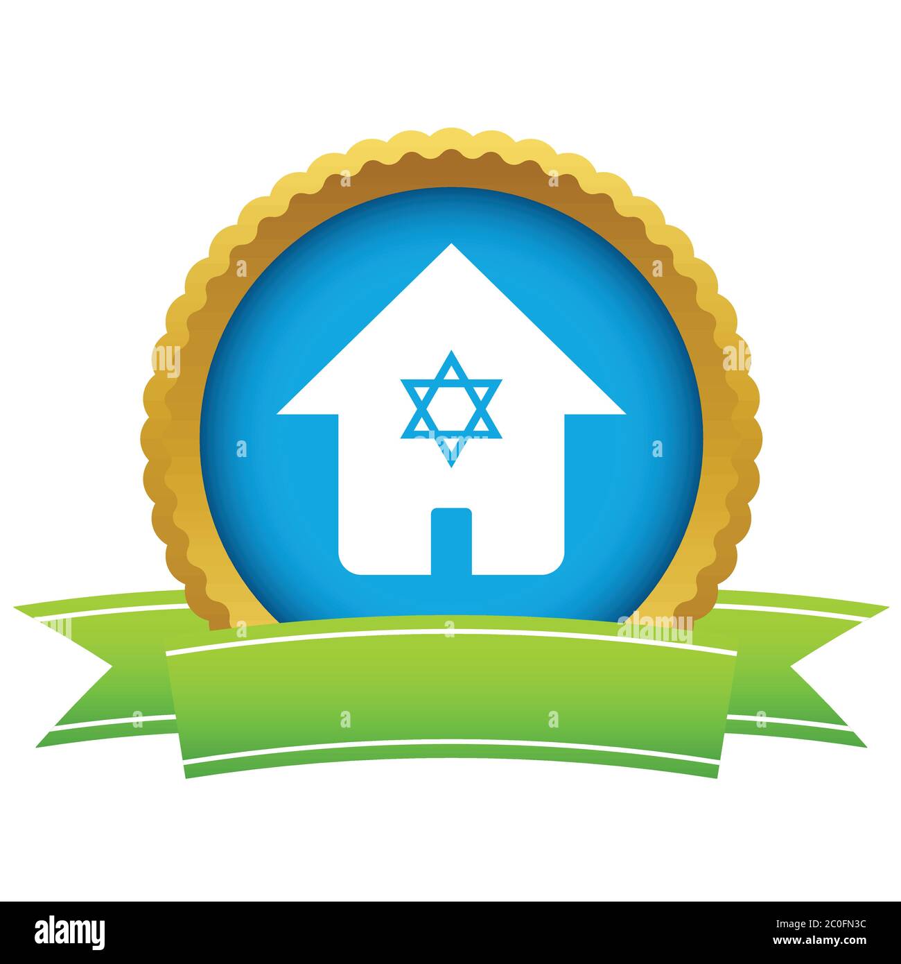House with David star icon Stock Photo