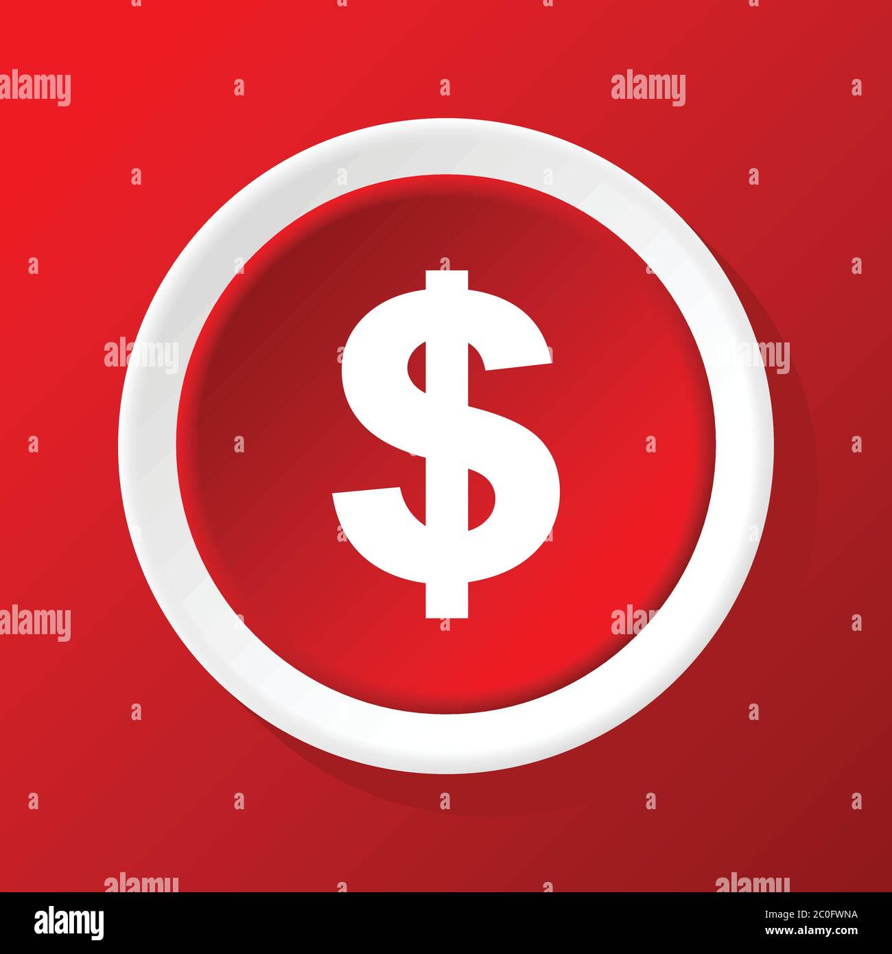 Dollar icon on red Stock Photo