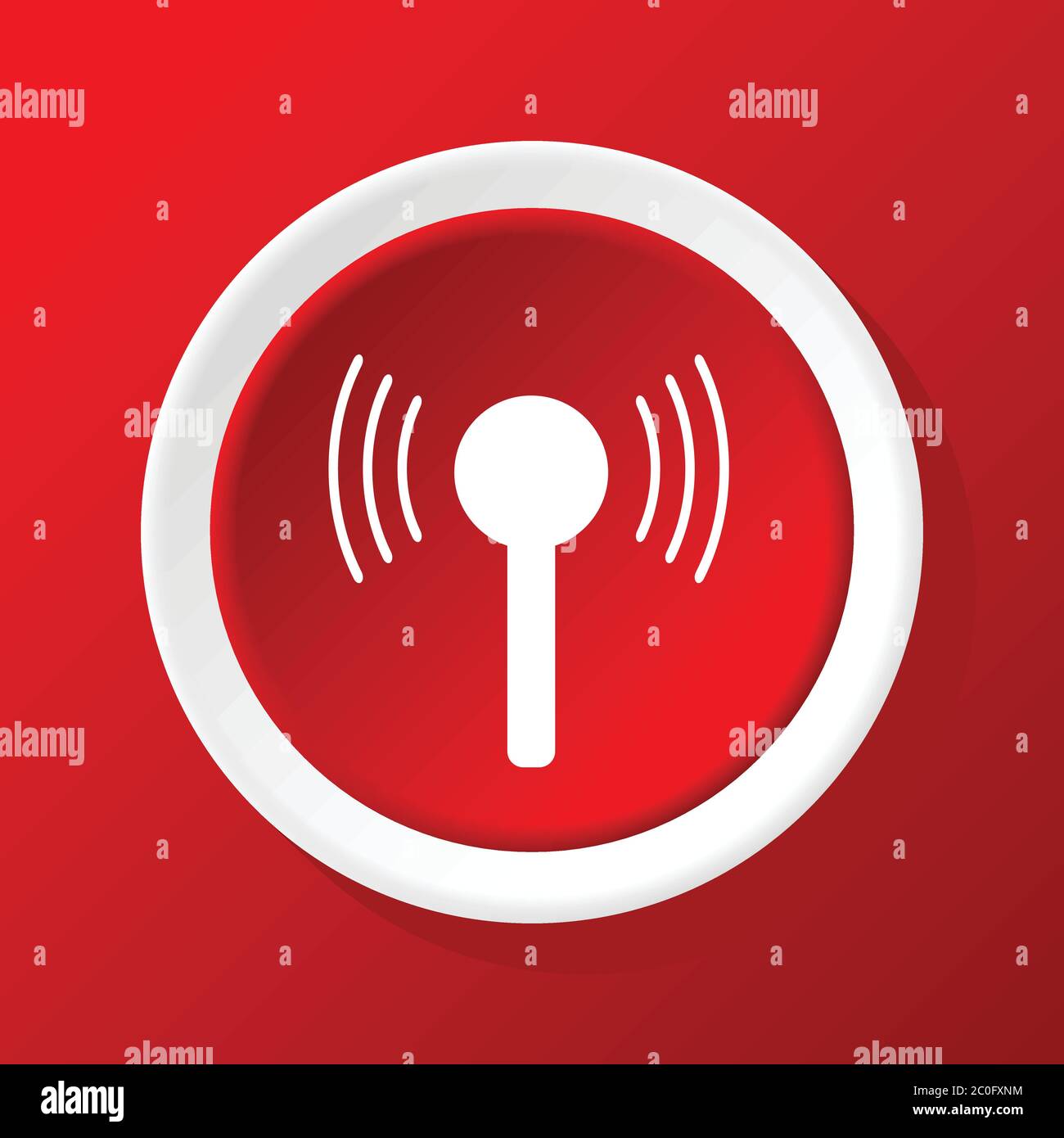 Signal icon on red Stock Photo Alamy