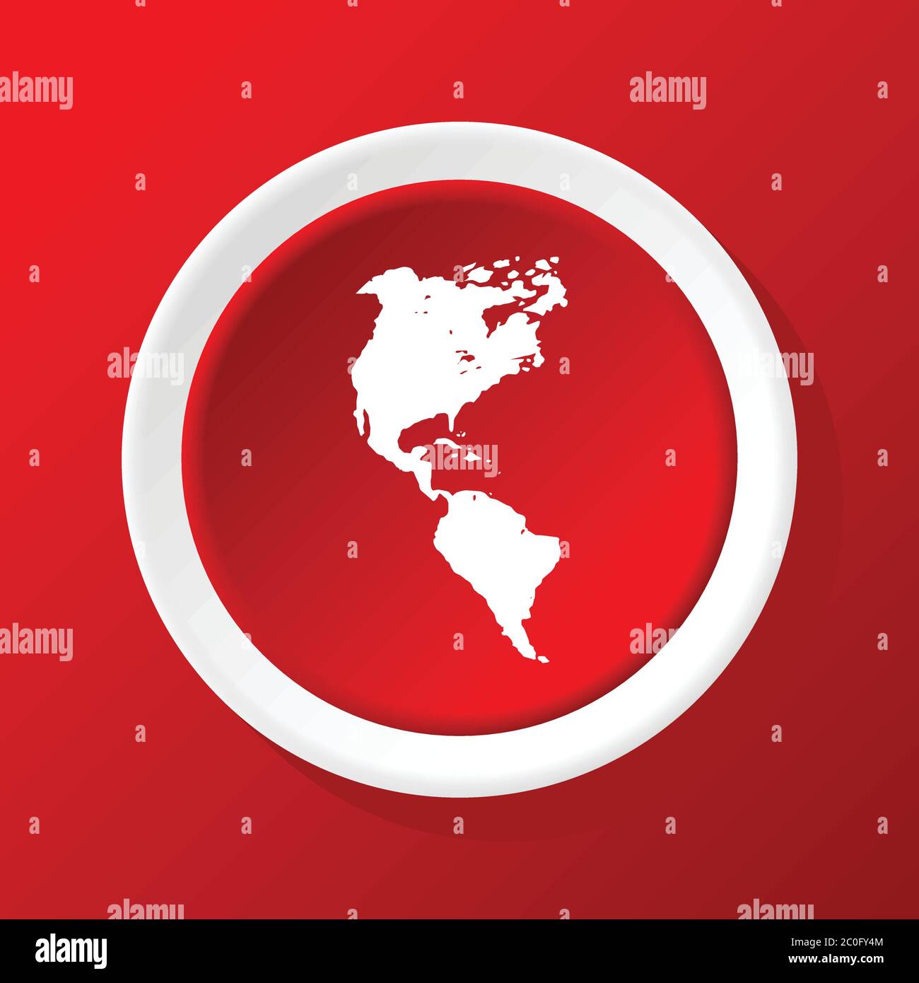 Continents icon on red Stock Photo - Alamy