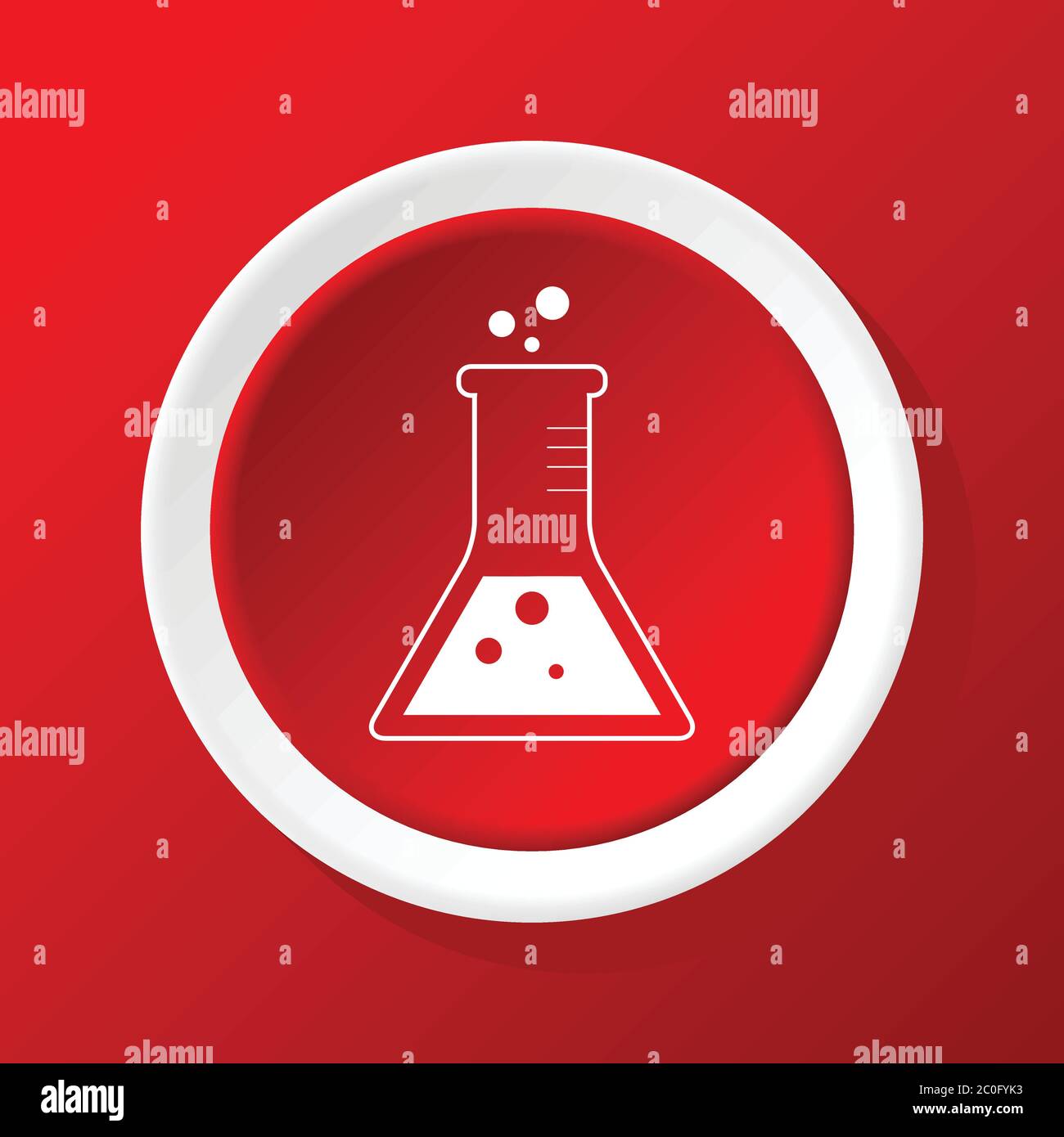 Conical flask icon on red Stock Photo Alamy