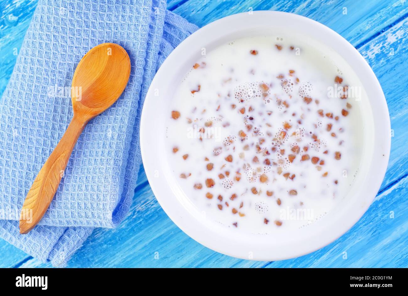 buckwheat with milk Stock Photo Alamy