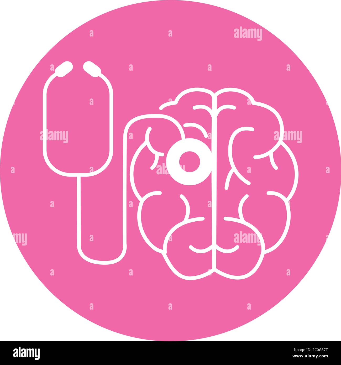 alzheimer disease, brain organ dianostic, decrease in mental human ability vector illustration color block style icon Stock Vector