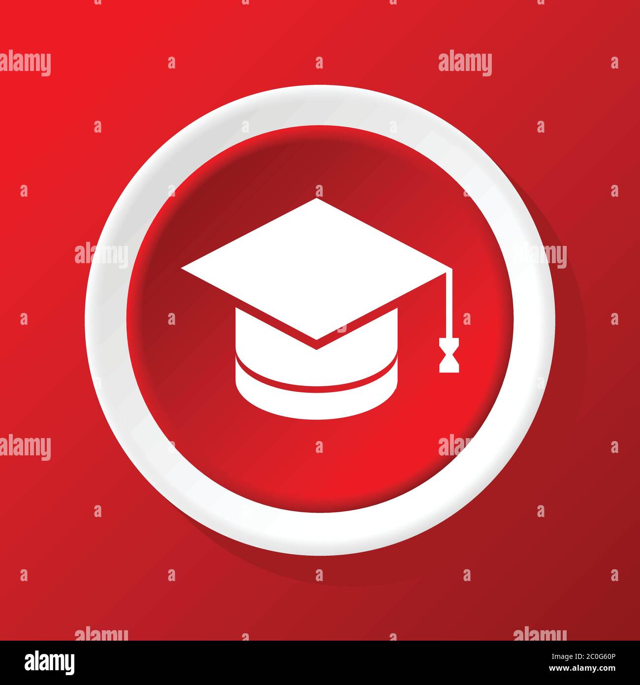 Academic hat icon on red Stock Photo Alamy