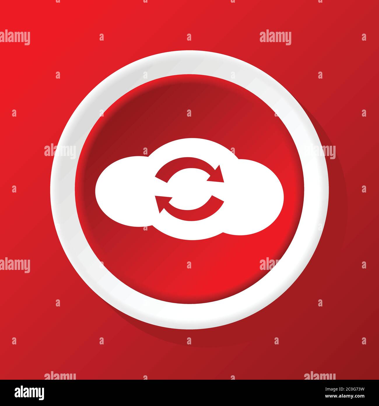 Cloud exchange icon on red Stock Photo