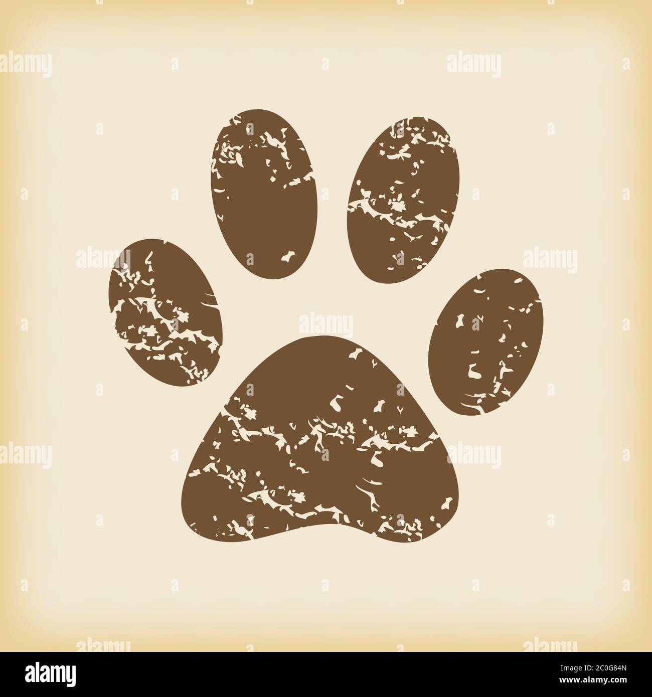 Grunge paw print vector hi-res stock photography and images - Alamy