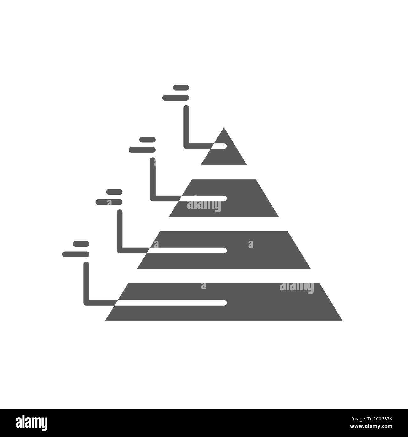 Financial pyramid vector icon symbol isolated on white background Stock Vector