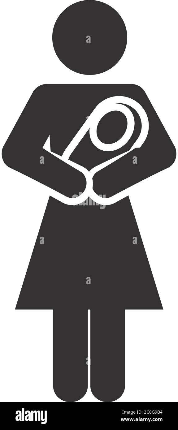 Pictogram Woman With A Baby In Arms Over White Background Silhouette Style Vector Illustration Stock Vector Image Art Alamy
