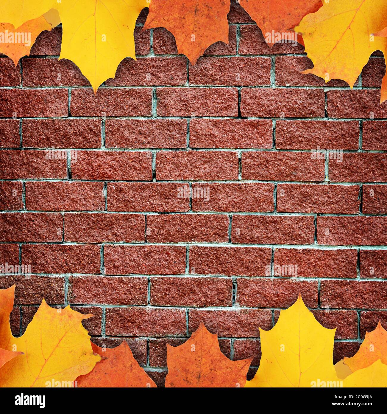 Wall from red brick close up Stock Photo