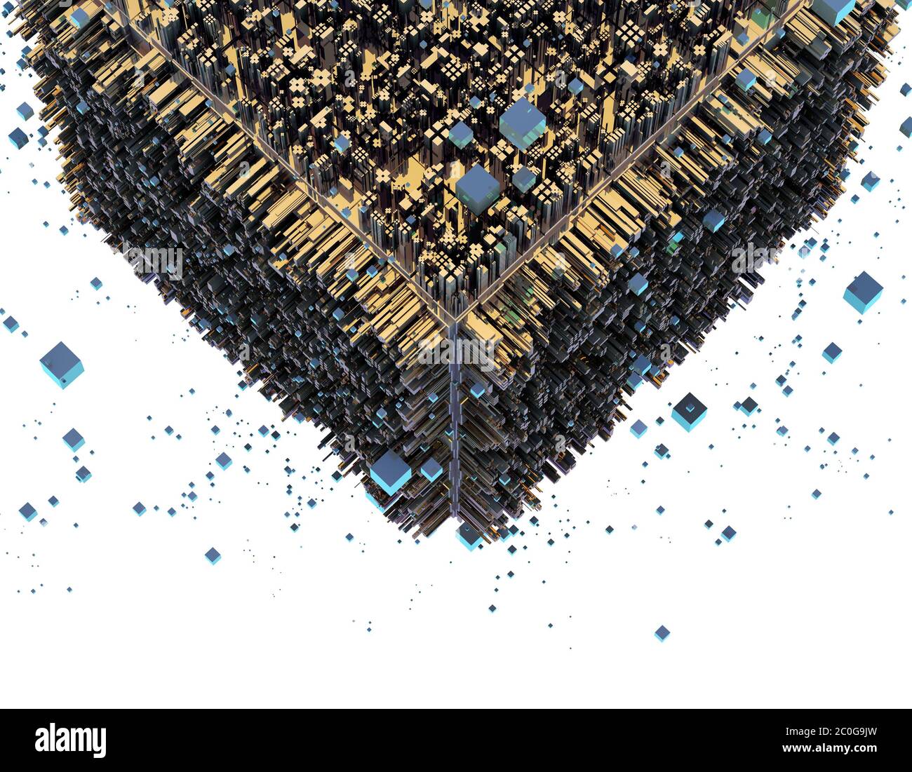 Cube electronic technology, data combination and storage Stock Photo Alamy