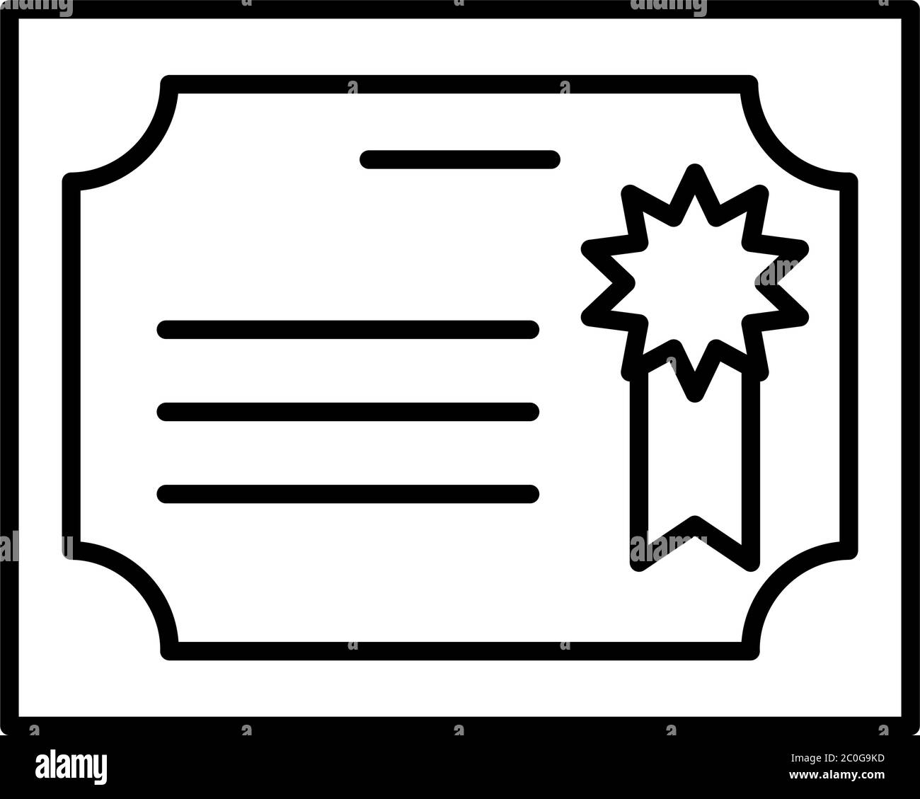 Academic Diploma Icon Over White Background Line Style Vector