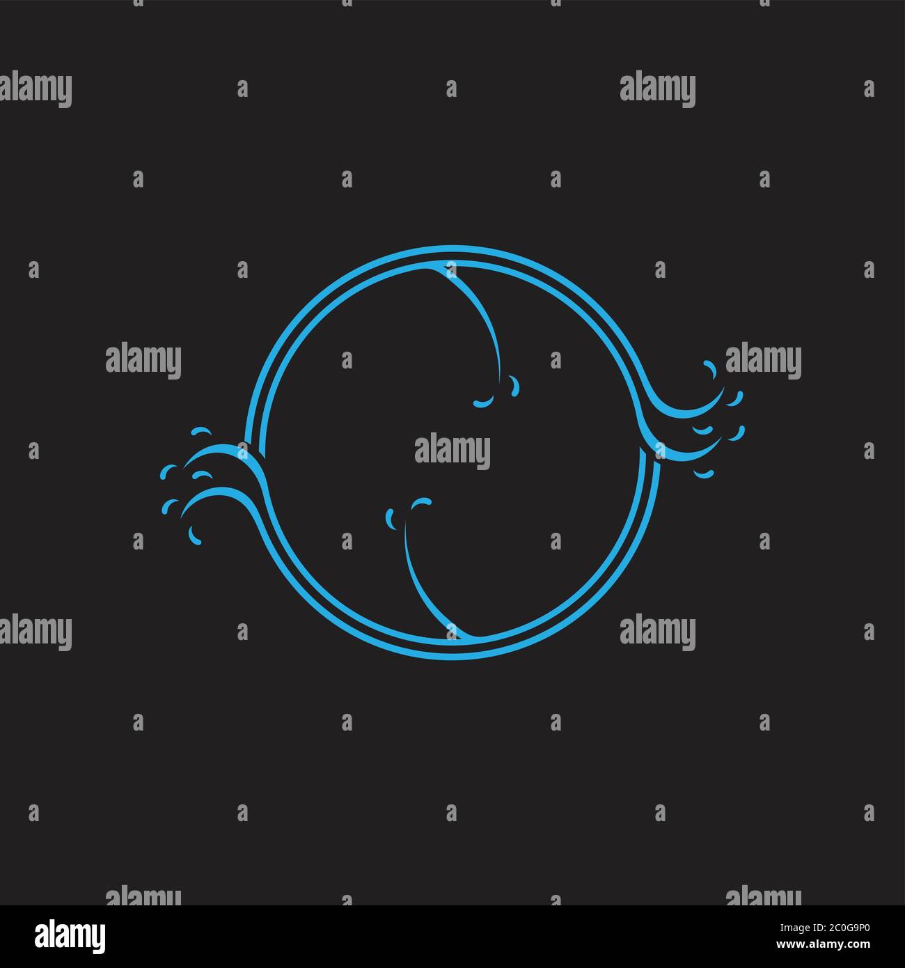 circle stripes waves shape symbol logo vector Stock Vector