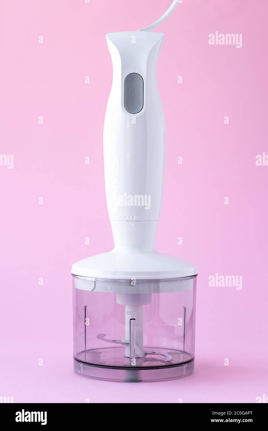 Electric blender with a container for crushing ice, frozen foods and nuts. Liquidiser is a kitchen appliance used to mix, puree or emulsify food Stock Photo