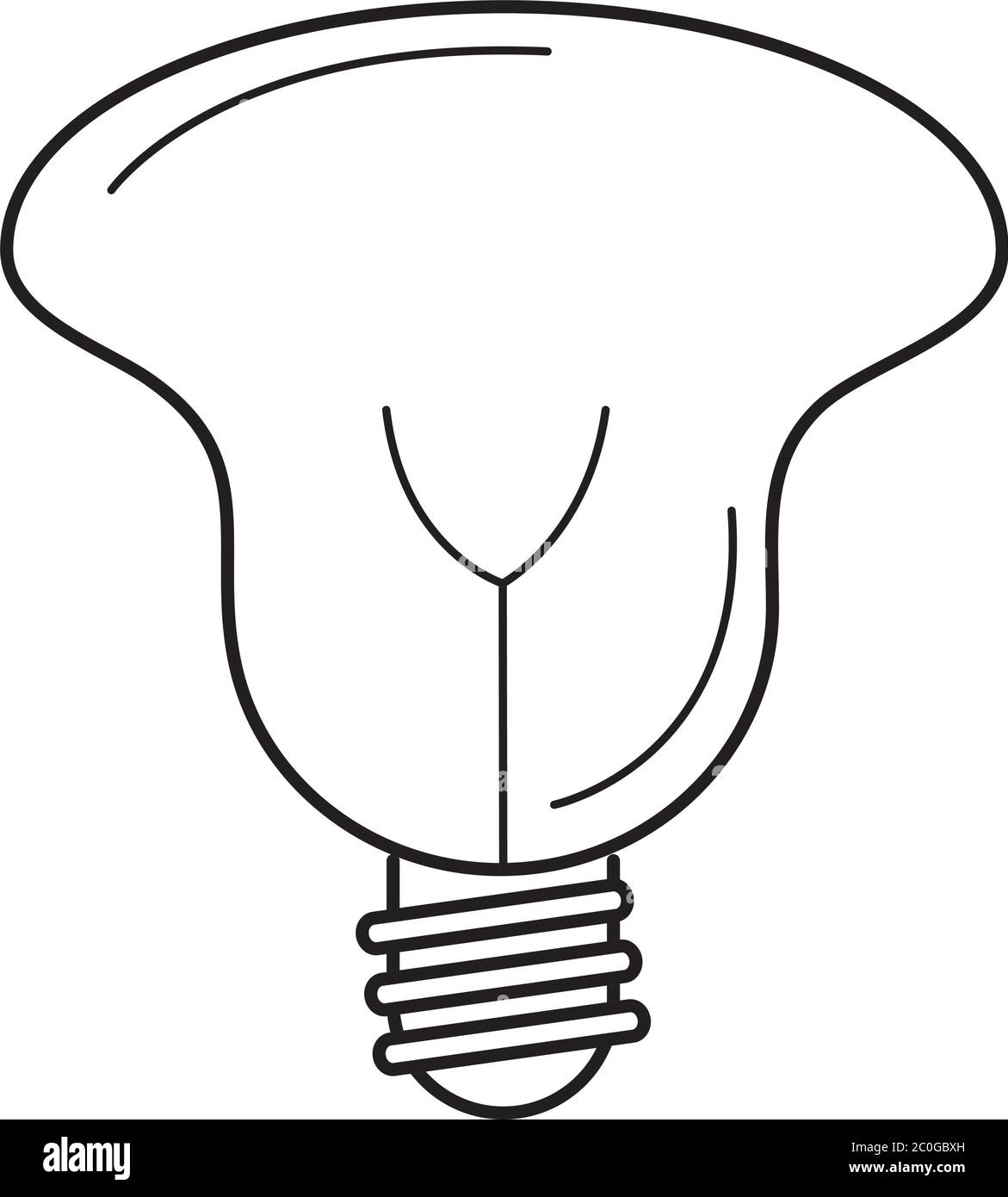 electric light bulb, eco idea metaphor, isolated icon line style vector illustration Stock Vector