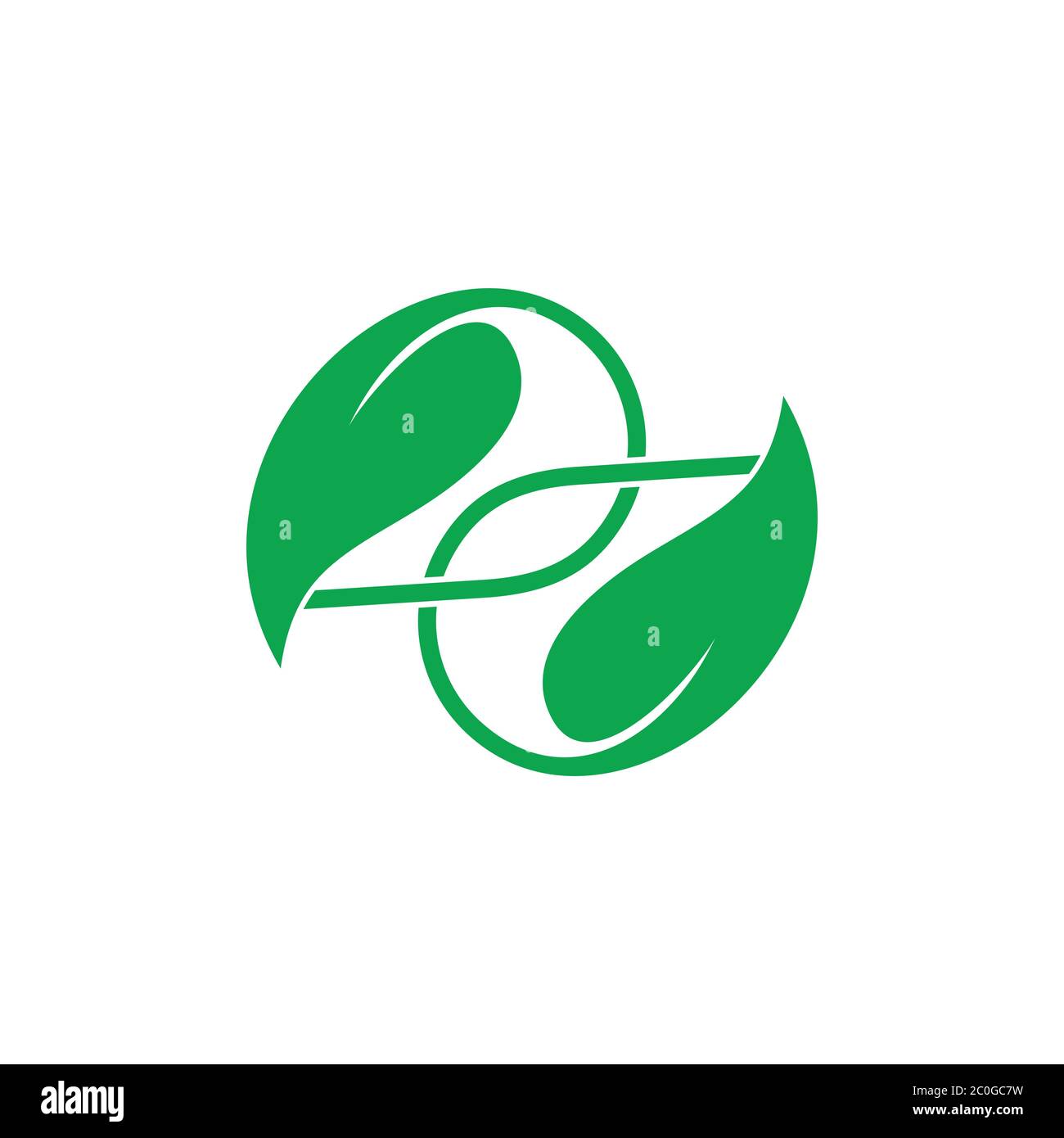 linked leaf flat monogram logo vector Stock Vector