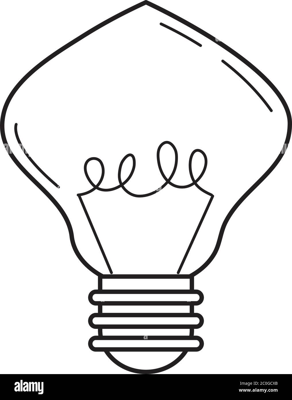 electric light bulb, eco idea metaphor, isolated icon line style vector illustration Stock Vector