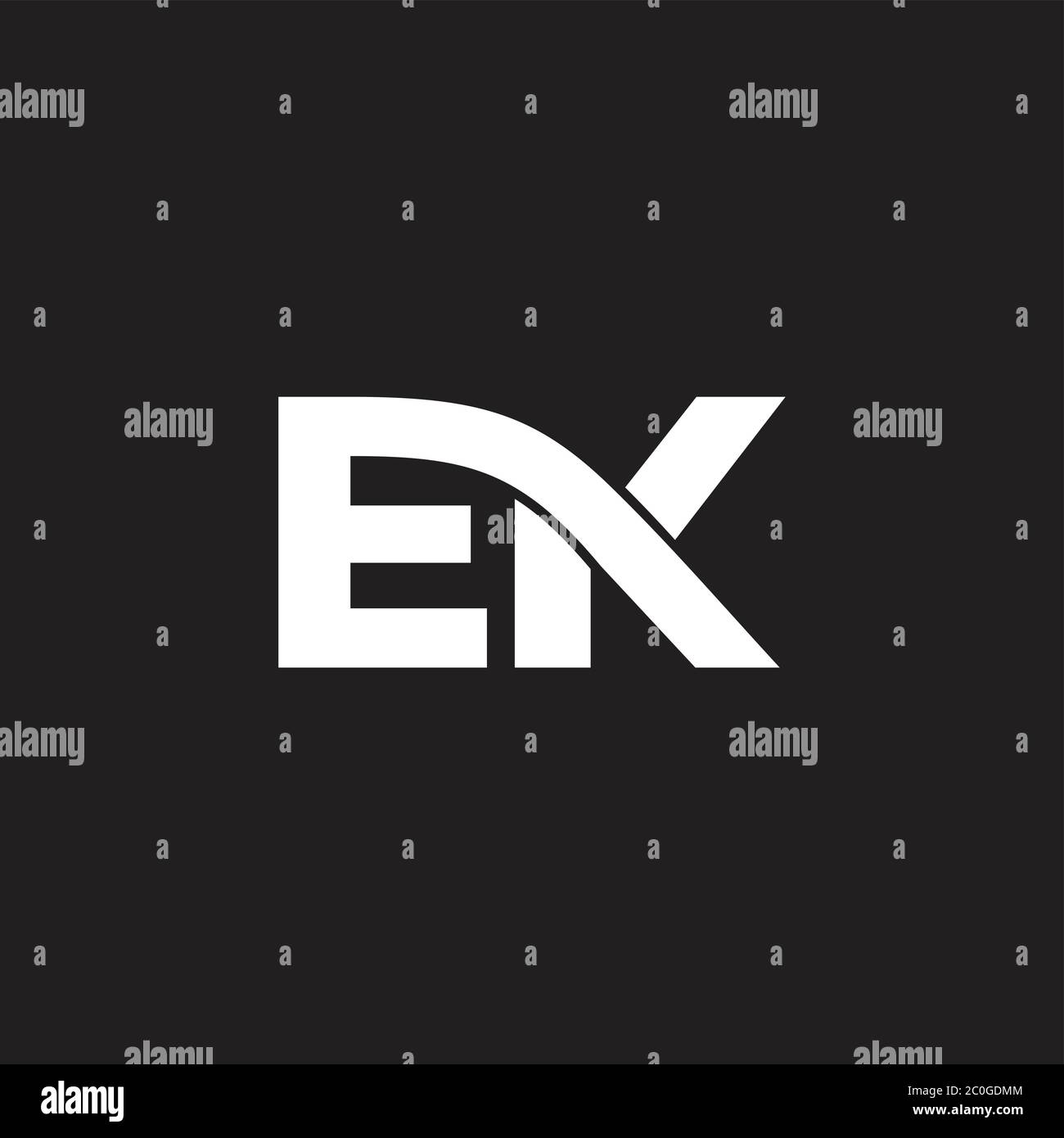 letter ek simple linked geometric design logo vector Stock Vector