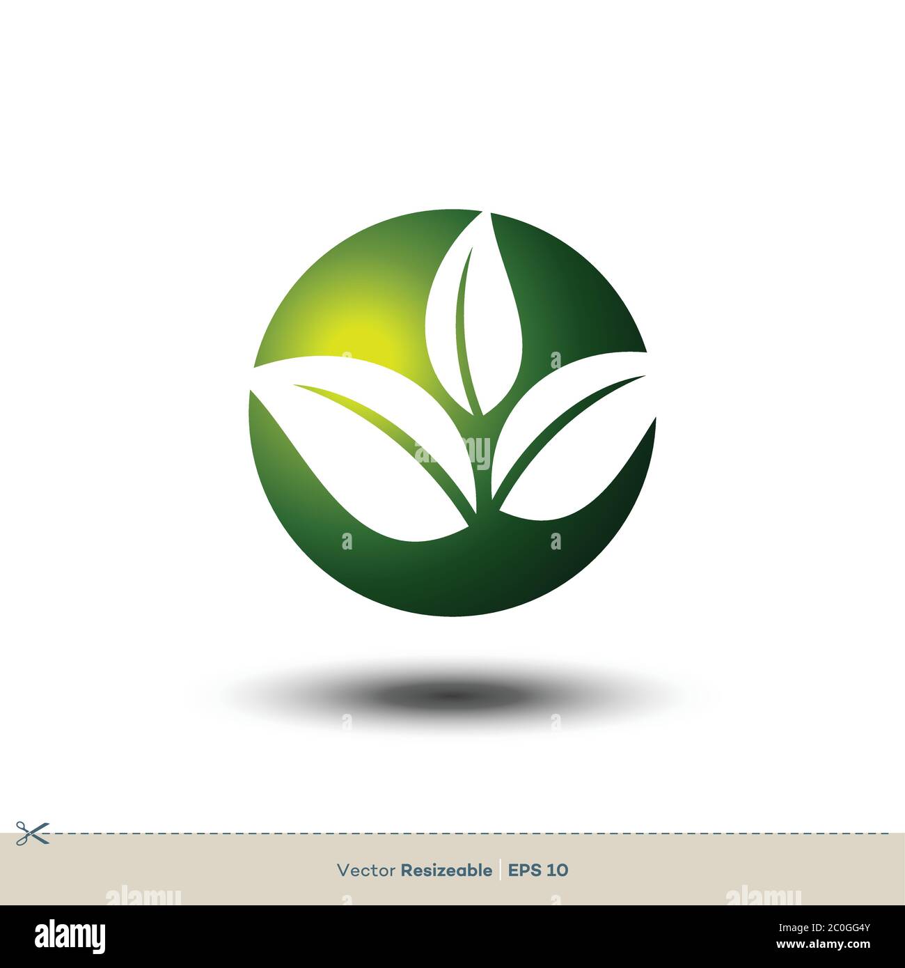 Ecology Leaf Sphere Icon Vector Logo Template Illustration Design ...