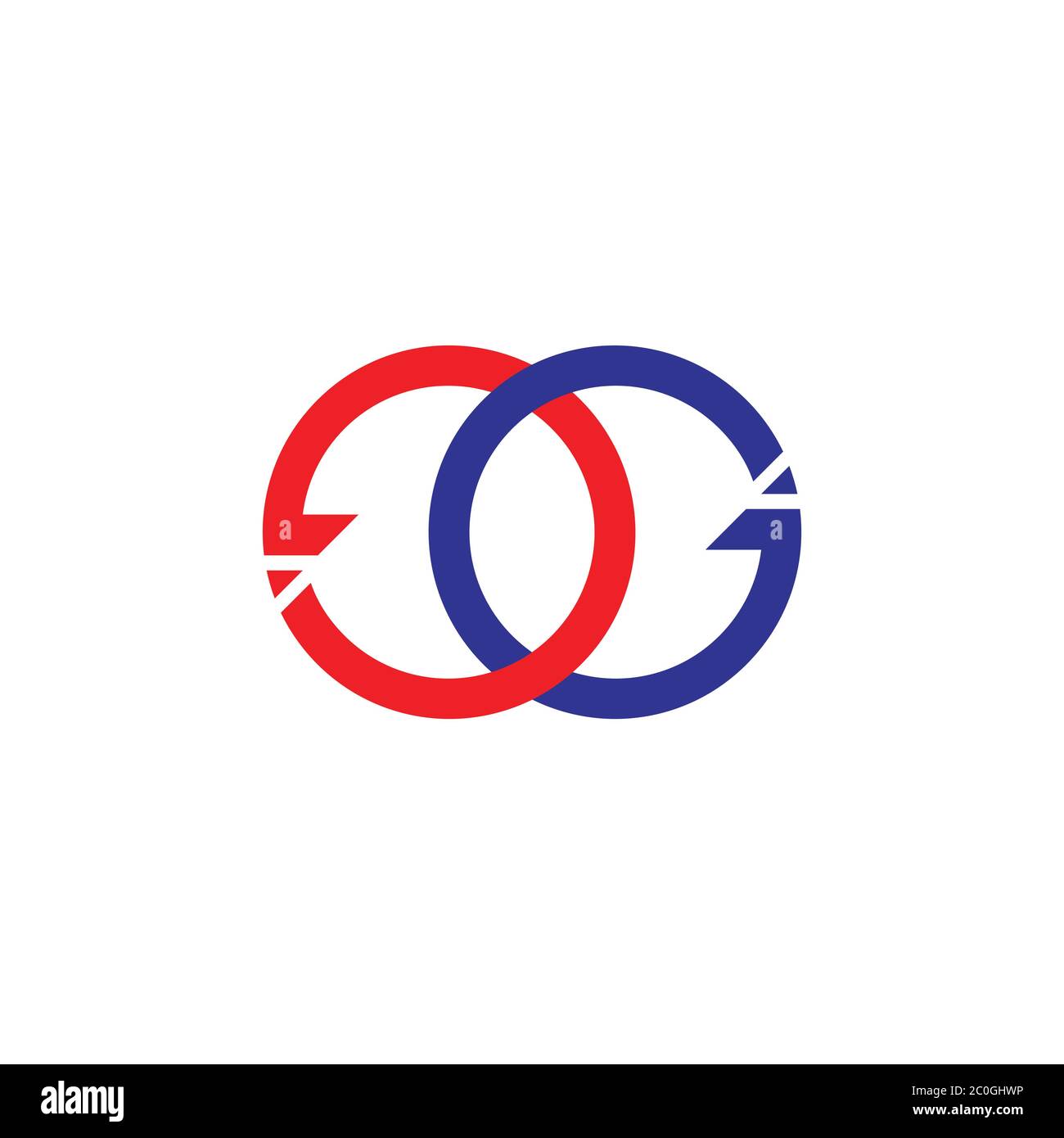 letters ge circle arrow colorful logo vector Stock Vector