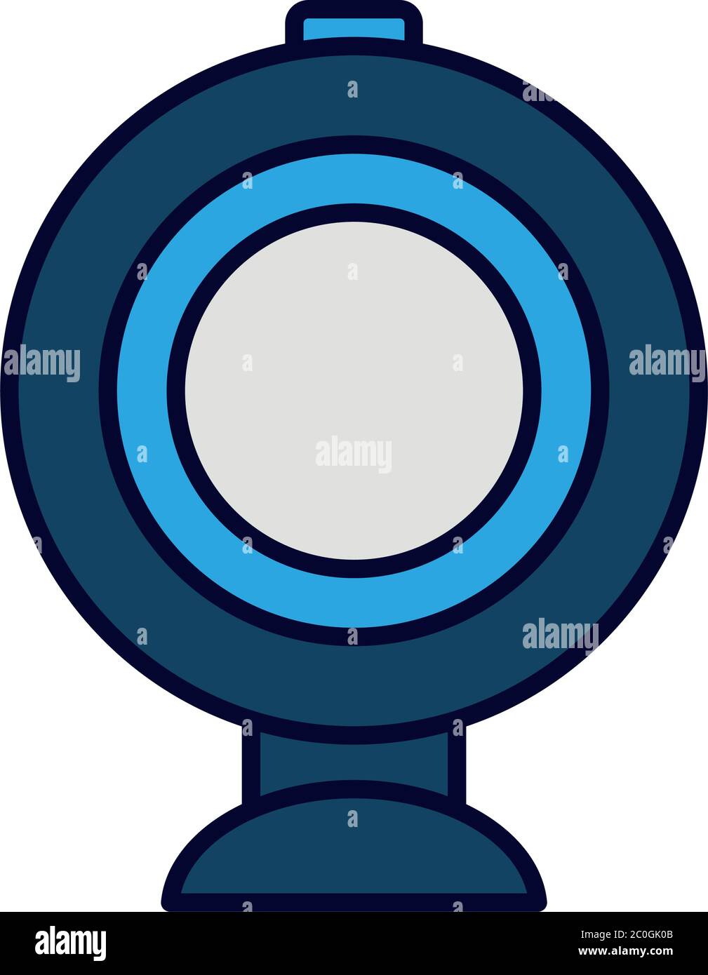 web camera icon over white background, line and fill style, vector ...