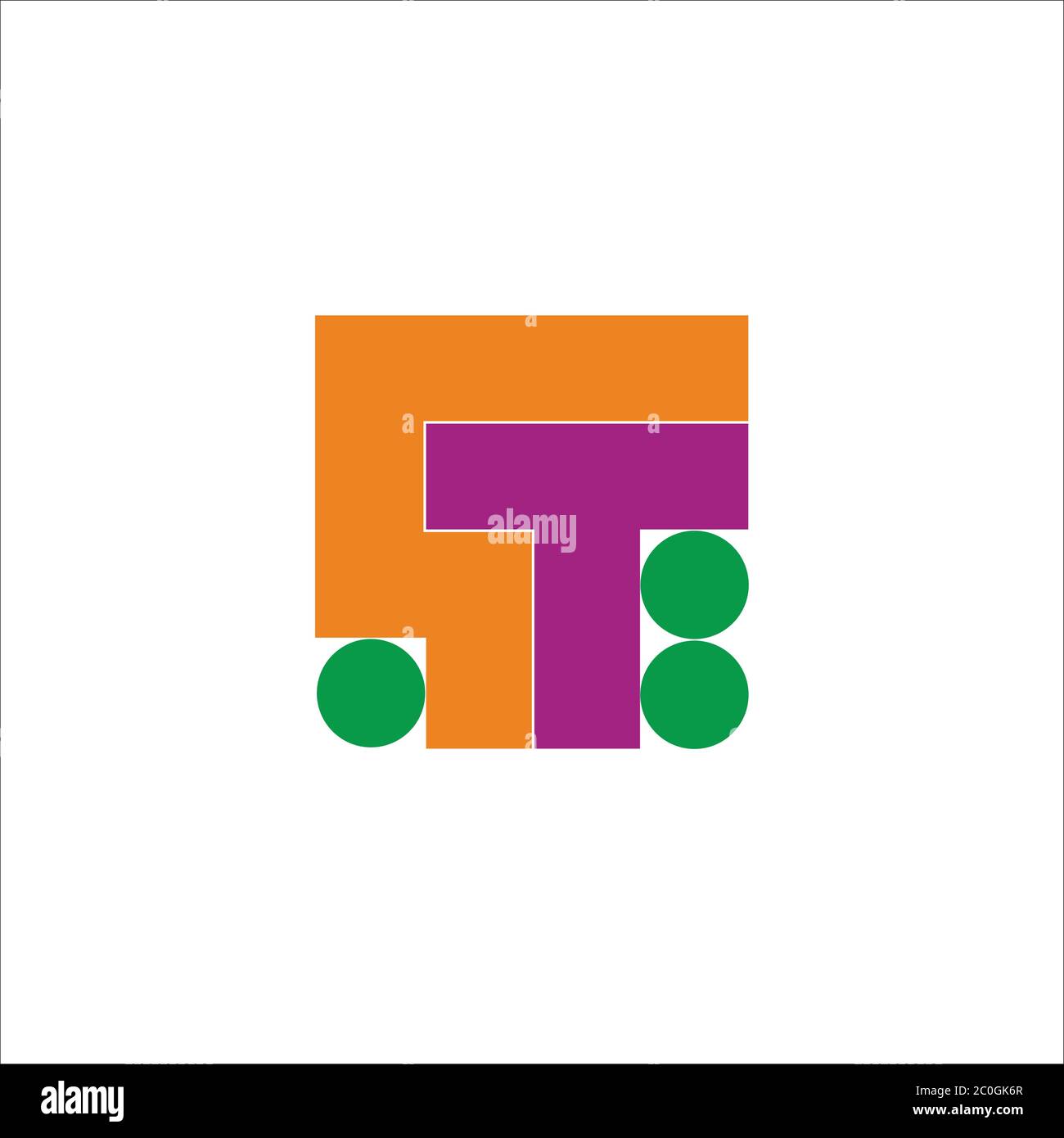 letter ct square dots geometric colorful design logo vector Stock Vector