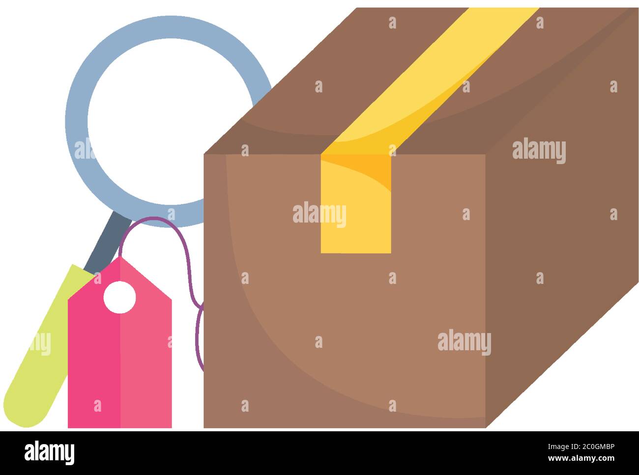 online payment, delivery box tag analysis, market shopping, mobile app vector